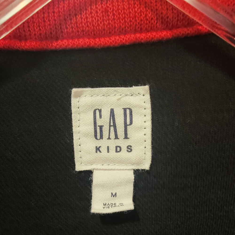 Gap Kids Quarter Zip Sweater Black Gray Red Boys M - Picture 3 of 4